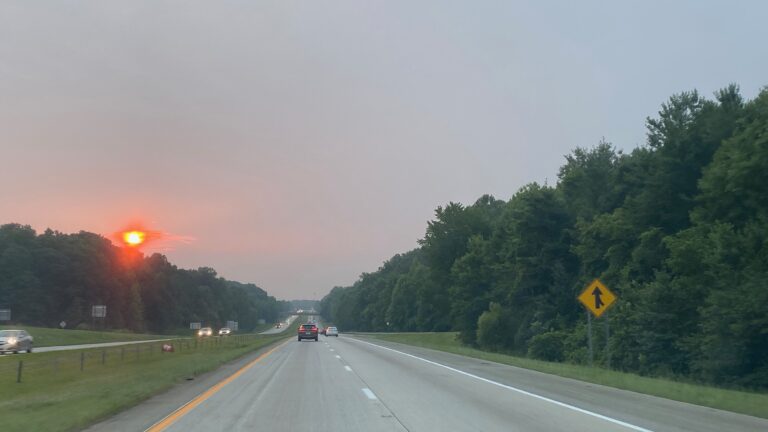 A highway with sunset.
