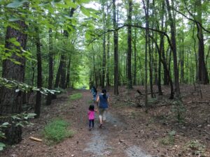 Family walking down the trail.